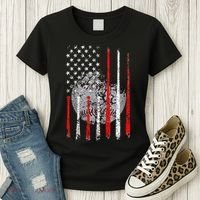 Baseball Usa Flag American Flag Patriotic Women's T-Shirt thumb 3