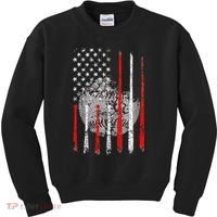 Baseball Usa Flag American Flag Patriotic Kids Sweatshirt thumb 0