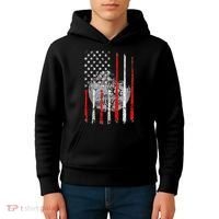 Baseball Usa Flag American Flag Patriotic Kids Hoodie thumb 4