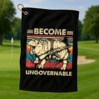 Become Ungovernable Funny Moodeng Golf Towel thumb 1