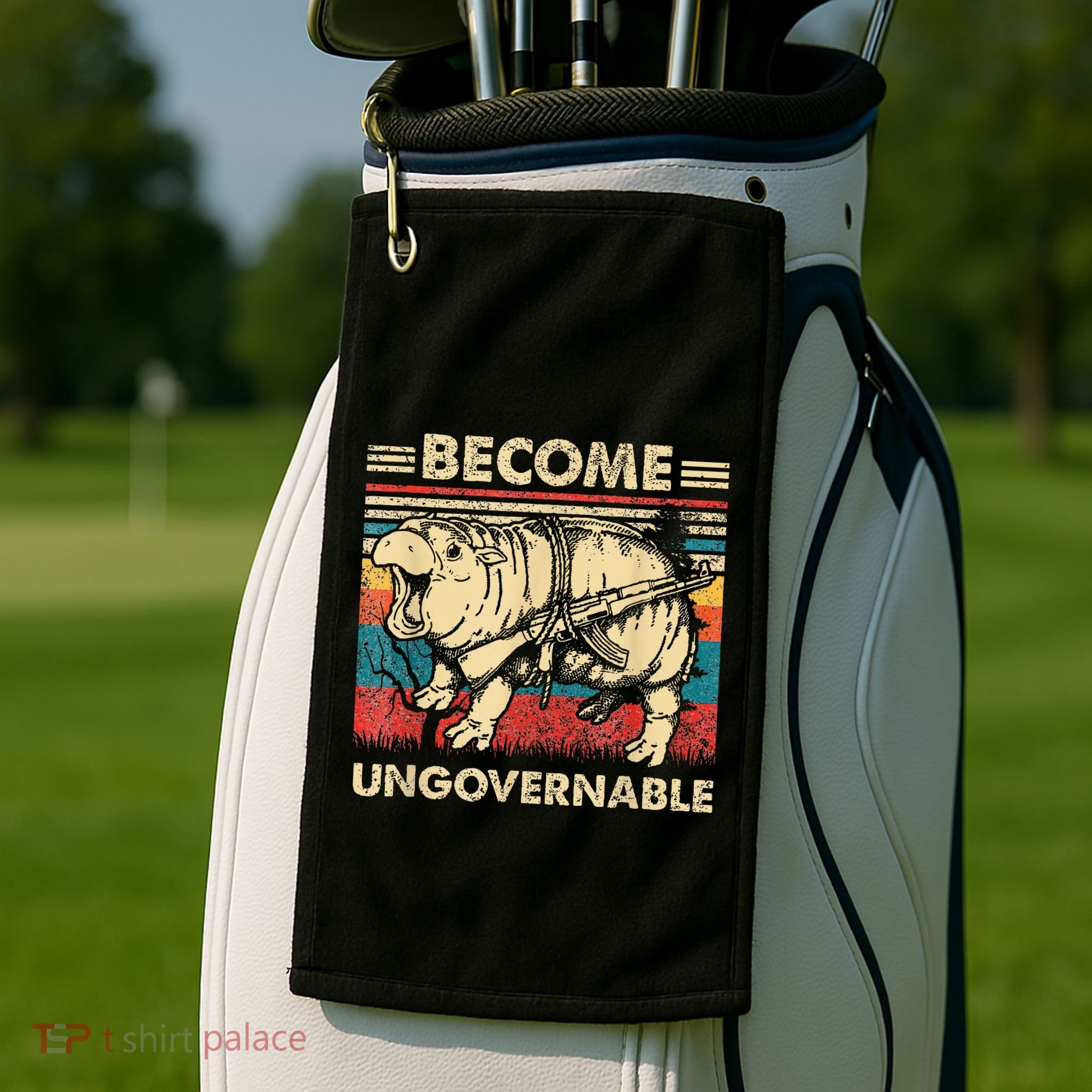 Become Ungovernable Funny Moodeng Golf Towel