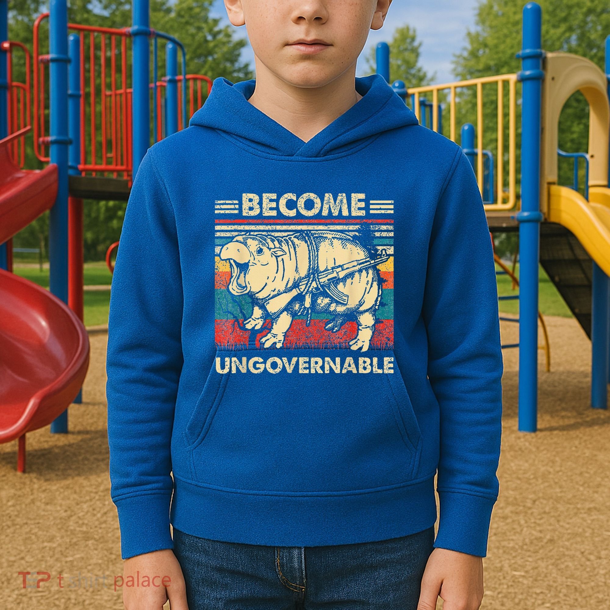 Become Ungovernable Funny Moodeng Kids Hoodie