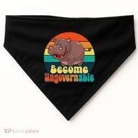 Become Ungovernable Funny Baby Hippo Moo Deng Funny Saying USA-Made Doggie Bandana thumb 0