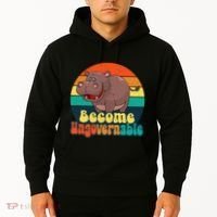 Become Ungovernable Funny Baby Hippo Moo Deng Funny Saying Hoodie thumb 2
