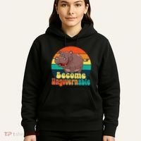 Become Ungovernable Funny Baby Hippo Moo Deng Funny Saying Hoodie thumb 5