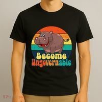 Become Ungovernable Funny Baby Hippo Moo Deng Funny Saying T-Shirt thumb 3