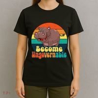 Become Ungovernable Funny Baby Hippo Moo Deng Funny Saying T-Shirt thumb 4