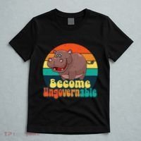 Become Ungovernable Funny Baby Hippo Moo Deng Funny Saying T-Shirt thumb 5