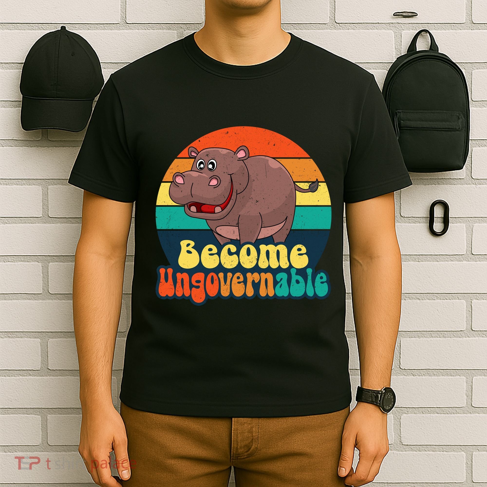 Become Ungovernable Funny Baby Hippo Moo Deng Funny Saying T-Shirt
