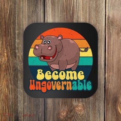 Become Ungovernable Funny Baby Hippo Moo Deng Funny Saying Coaster