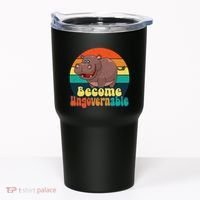 Become Ungovernable Funny Baby Hippo Moo Deng Funny Saying Tumbler thumb 0
