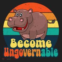 Become Ungovernable Funny Baby Hippo Moo Deng Funny Saying Tumbler thumb 3