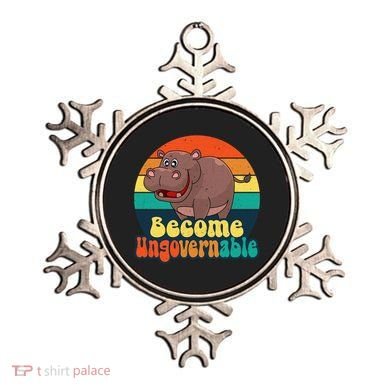 Become Ungovernable Funny Baby Hippo Moo Deng Funny Saying Ornament