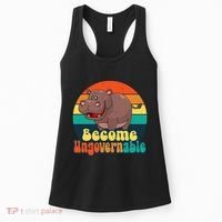 Become Ungovernable Funny Baby Hippo Moo Deng Funny Saying Women's Tank Top thumb 0