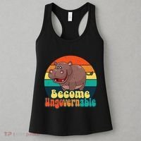 Become Ungovernable Funny Baby Hippo Moo Deng Funny Saying Women's Tank Top thumb 3