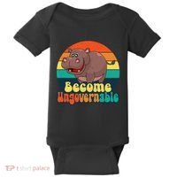 Become Ungovernable Funny Baby Hippo Moo Deng Funny Saying Baby Bodysuit thumb 0