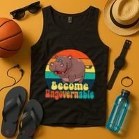 Become Ungovernable Funny Baby Hippo Moo Deng Funny Saying Tank Top thumb 4