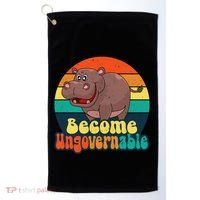 Become Ungovernable Funny Baby Hippo Moo Deng Funny Saying Golf Towel thumb 0