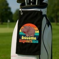 Become Ungovernable Funny Baby Hippo Moo Deng Funny Saying Golf Towel thumb 2