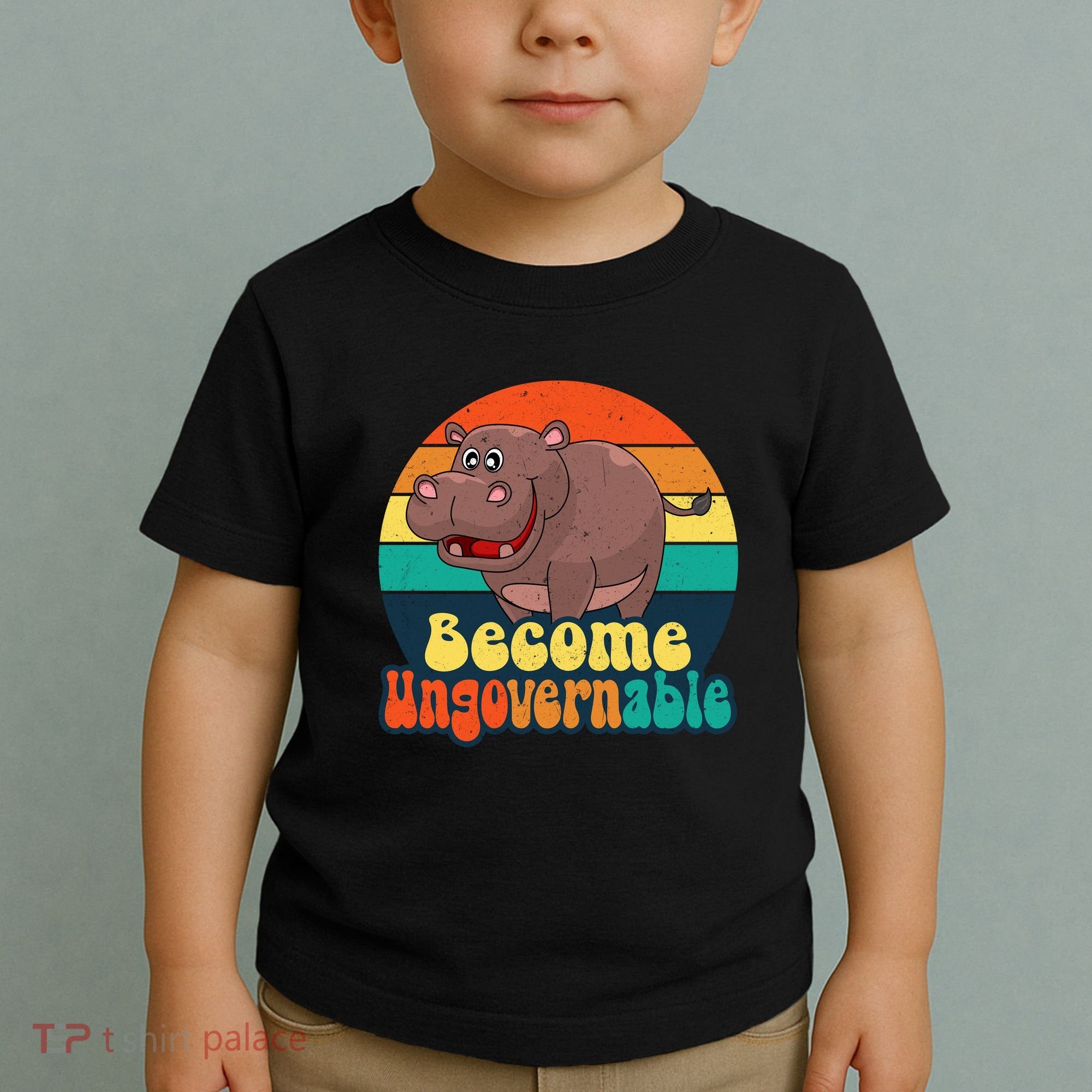 Become Ungovernable Funny Baby Hippo Moo Deng Funny Saying Toddler T-Shirt