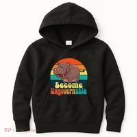 Become Ungovernable Funny Baby Hippo Moo Deng Funny Saying Kids Hoodie thumb 0