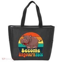 Become Ungovernable Funny Baby Hippo Moo Deng Funny Saying Tote Bag thumb 0