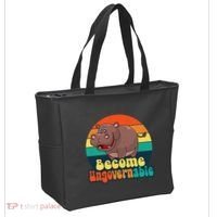 Become Ungovernable Funny Baby Hippo Moo Deng Funny Saying Tote Bag thumb 2