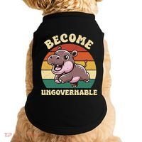 Become Ungovernable Funny Saying Baby Hippopotamus Moo Deng Doggie Tank thumb 0