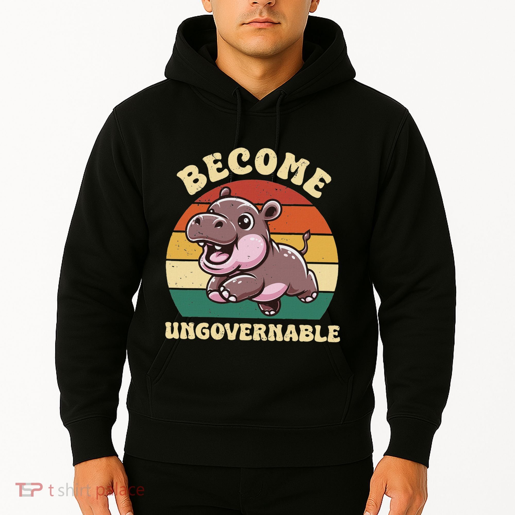 Become Ungovernable Funny Saying Baby Hippopotamus Moo Deng Hoodie