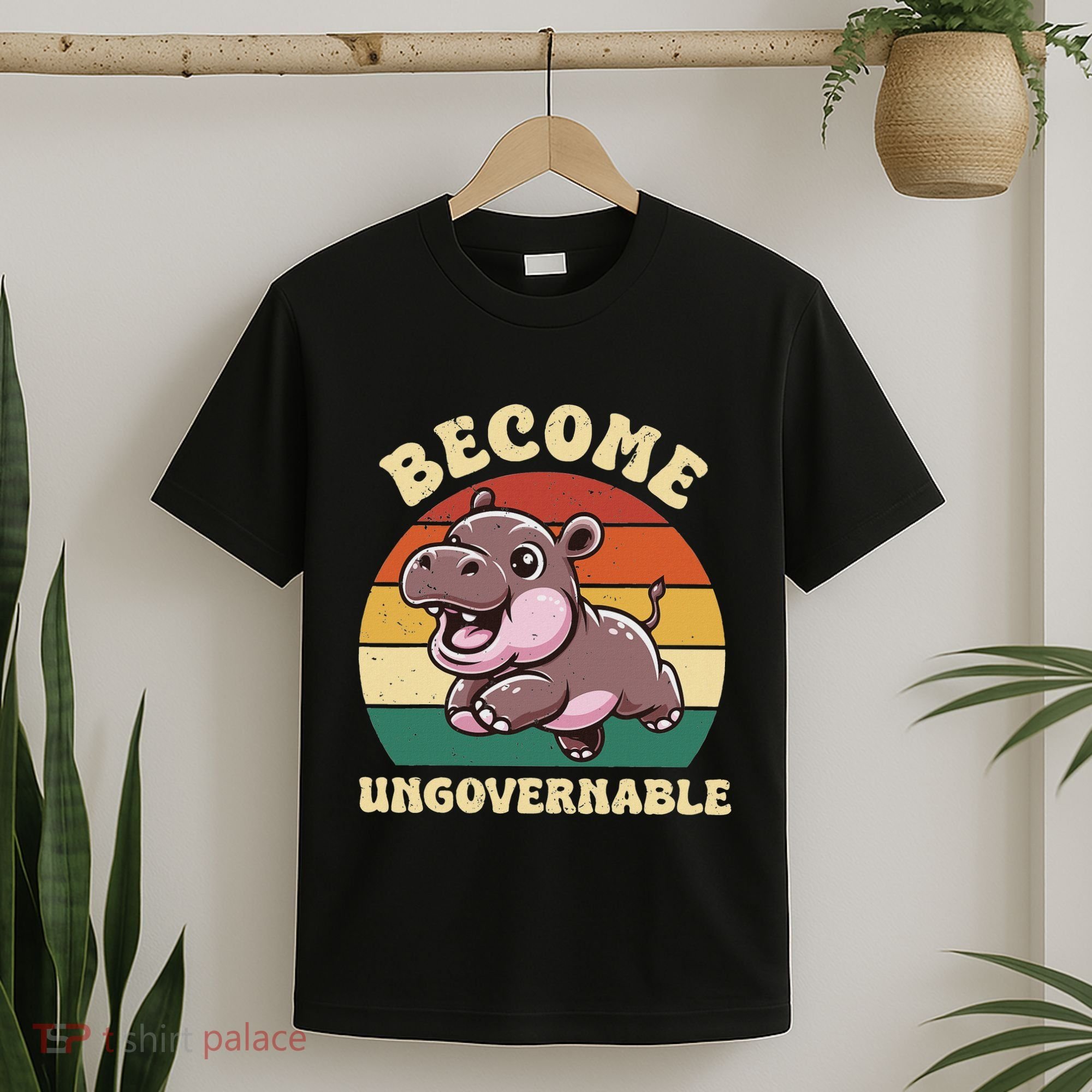 Become Ungovernable Funny Saying Baby Hippopotamus Moo Deng T-Shirt