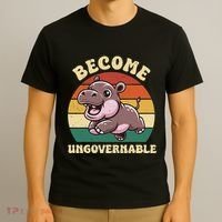 Become Ungovernable Funny Saying Baby Hippopotamus Moo Deng T-Shirt thumb 3