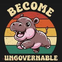 Become Ungovernable Funny Saying Baby Hippopotamus Moo Deng Coaster thumb 2