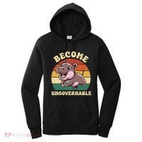 Become Ungovernable Funny Saying Baby Hippopotamus Moo Deng Women's Hoodie thumb 0