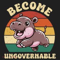 Become Ungovernable Funny Saying Baby Hippopotamus Moo Deng Tumbler thumb 3