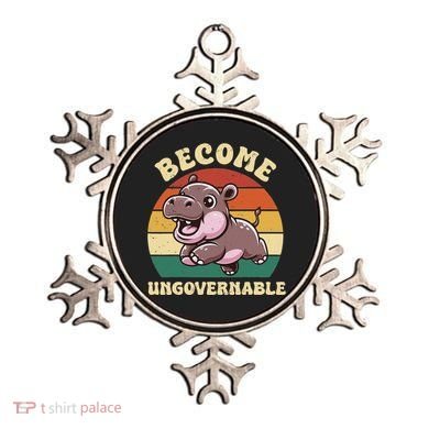 Become Ungovernable Funny Saying Baby Hippopotamus Moo Deng Ornament