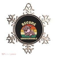 Become Ungovernable Funny Saying Baby Hippopotamus Moo Deng Ornament thumb 0