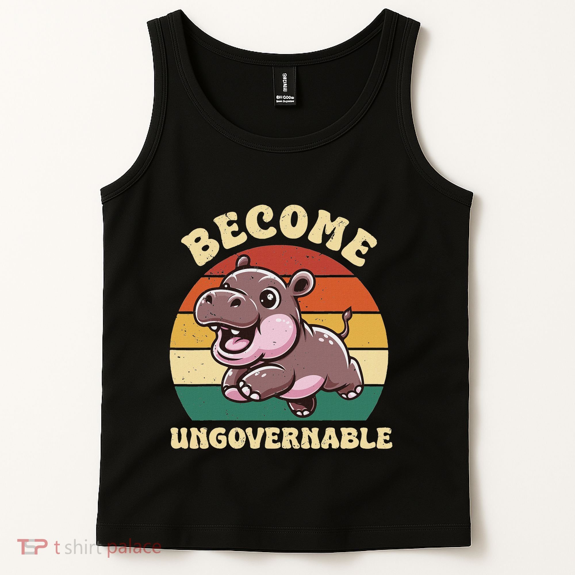 Become Ungovernable Funny Saying Baby Hippopotamus Moo Deng Tank Top