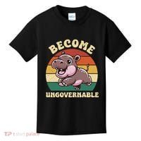 Become Ungovernable Funny Saying Baby Hippopotamus Moo Deng Kids T-Shirt thumb 0