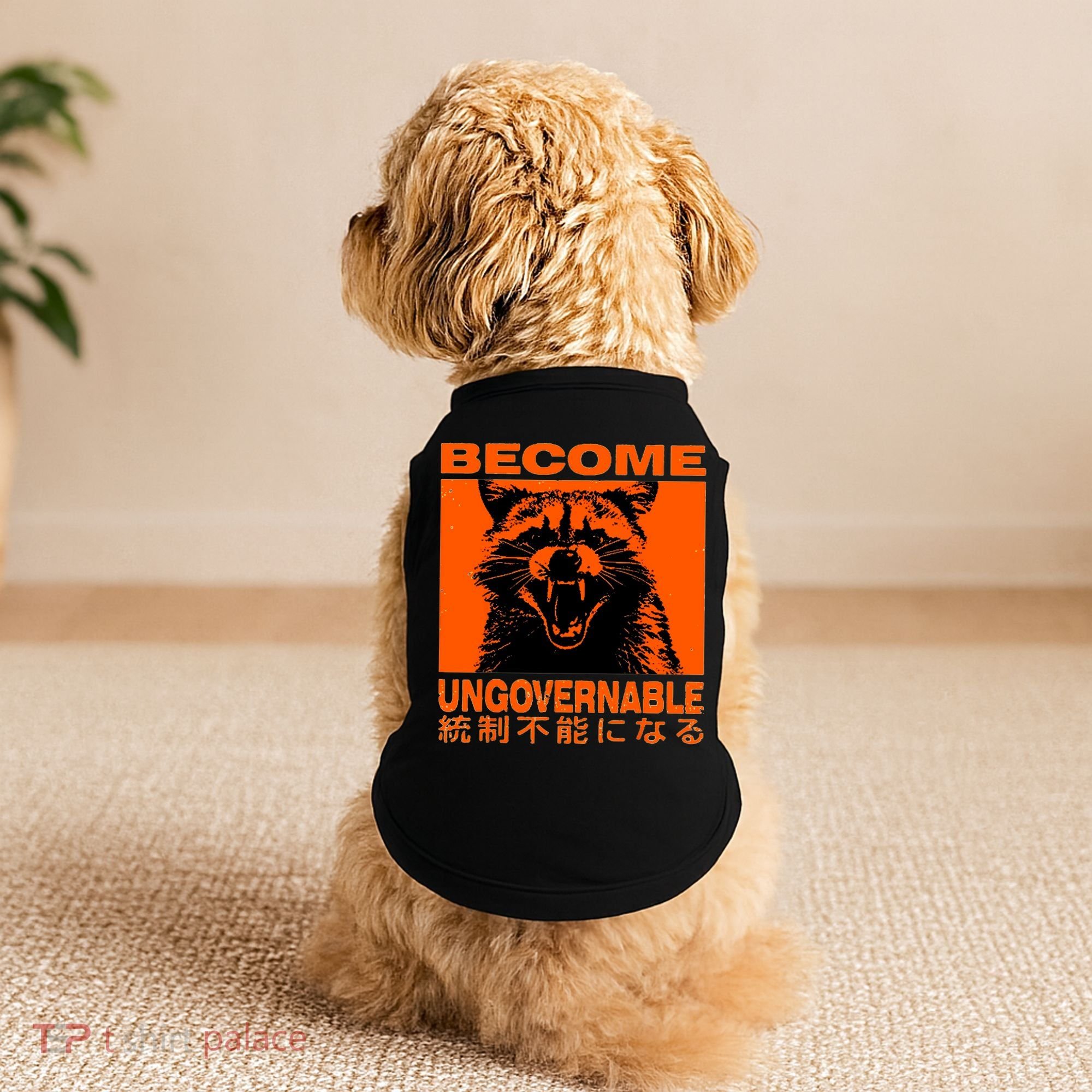 Become Ungovernable Funny Raccoon Japanese Apparel  Doggie Tank