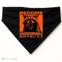 Become Ungovernable Funny Raccoon Japanese Apparel  USA-Made Doggie Bandana thumb 0
