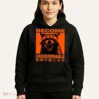 Become Ungovernable Funny Raccoon Japanese Apparel  Hoodie thumb 5