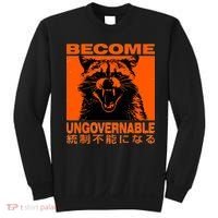 Become Ungovernable Funny Raccoon Japanese Apparel  Sweatshirt thumb 0