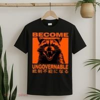 Become Ungovernable Funny Raccoon Japanese Apparel  T-Shirt thumb 2