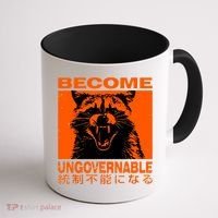 Become Ungovernable Funny Raccoon Japanese Apparel  Coffee Mug thumb 1