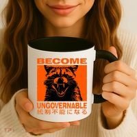 Become Ungovernable Funny Raccoon Japanese Apparel  Coffee Mug thumb 3