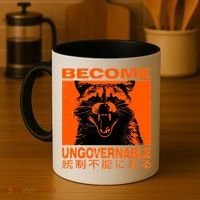 Become Ungovernable Funny Raccoon Japanese Apparel  Coffee Mug thumb 4