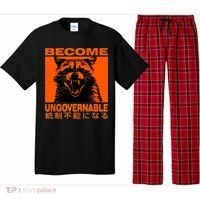 Become Ungovernable Funny Raccoon Japanese Apparel  Pajama Set thumb 0