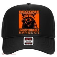 Become Ungovernable Funny Raccoon Japanese Apparel  Hat thumb 0