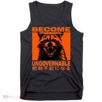 Become Ungovernable Funny Raccoon Japanese Apparel  Tank Top thumb 0