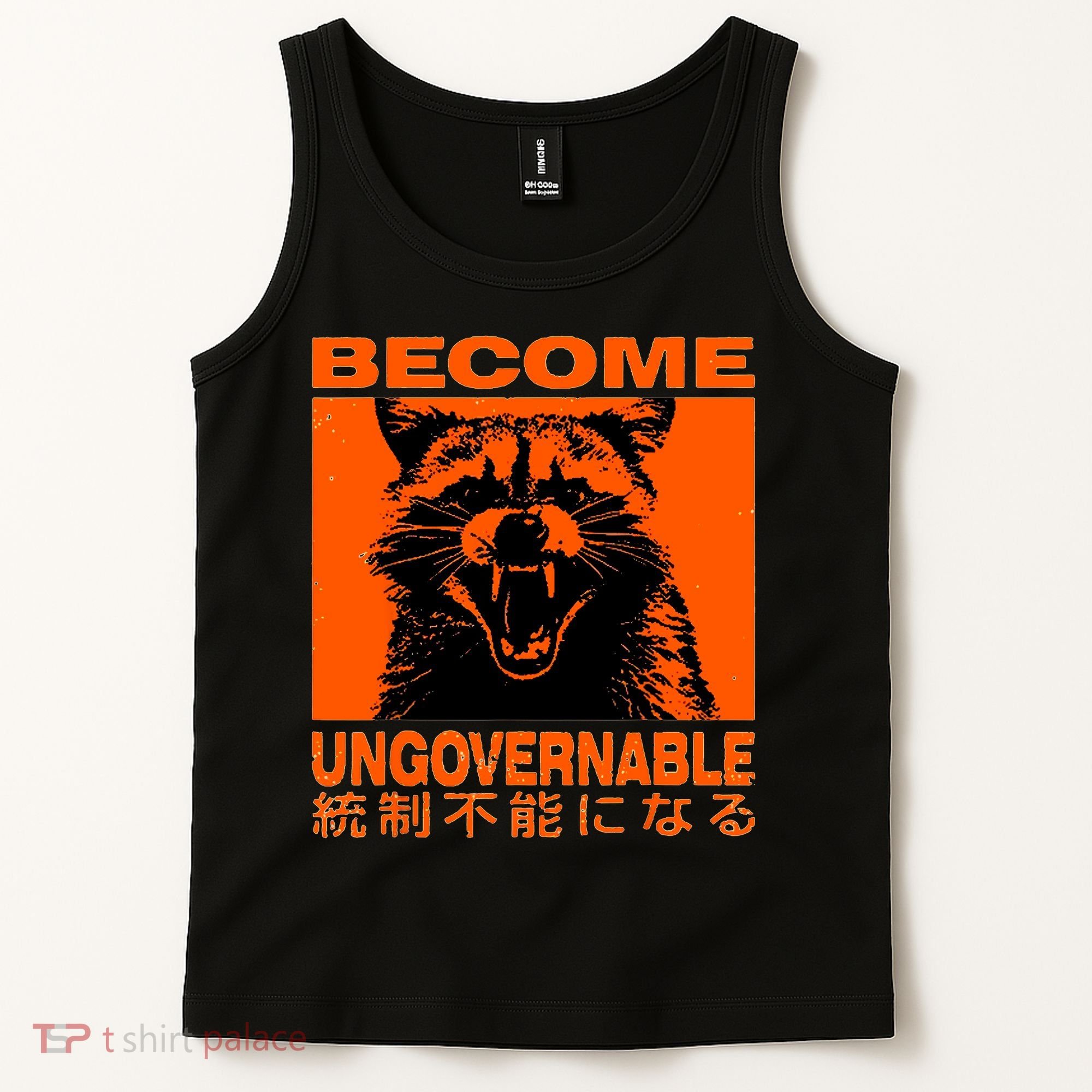 Become Ungovernable Funny Raccoon Japanese Apparel  Tank Top